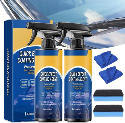 Pack de 2 Spray Protector para Coche sin Agua – Limpia, Pule, Protege y Da Brillo Instantáneo a Pintura y Cristales